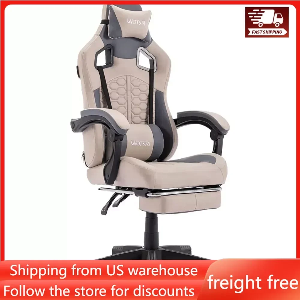 Bench Pc Room Chair Comfortable Headrest and Waist Support Gamer Gaming Chair High -back PVC Leather Mobile 300 Pounds Furniture m xl adjustable tourmaline self heating magnetic therapy back waist support belt lumbar brace massage band health care