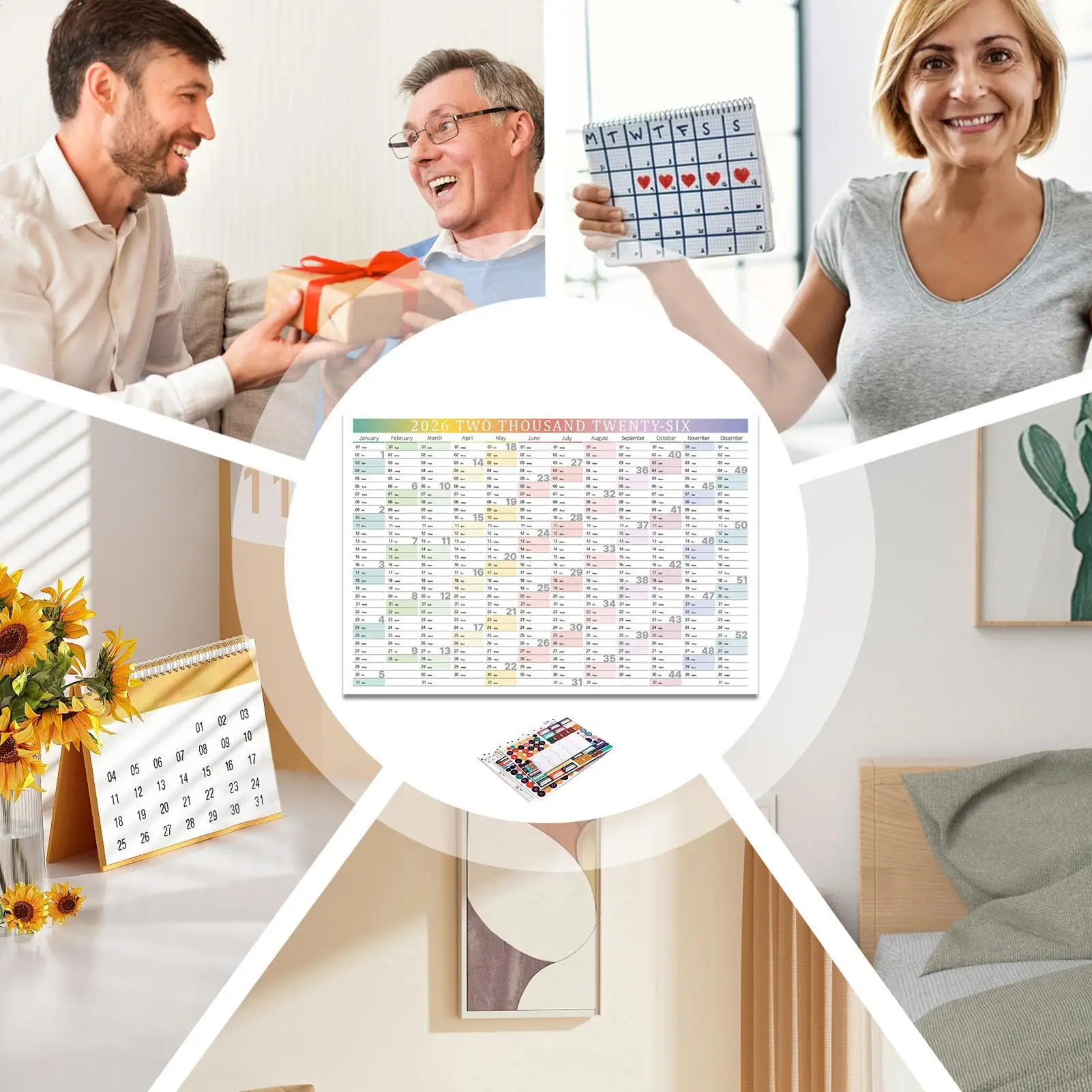 2026 Calendar 12 Month Year Weekly Smooth Writing Schedule 2026 Wall Calendar 12 Month Planner For Home Office School Classroom