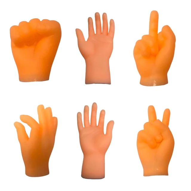 Tiny Hands 4.5-Inch Novelty Toy | Left and Right + Middle Finger Hand Deep  Brown