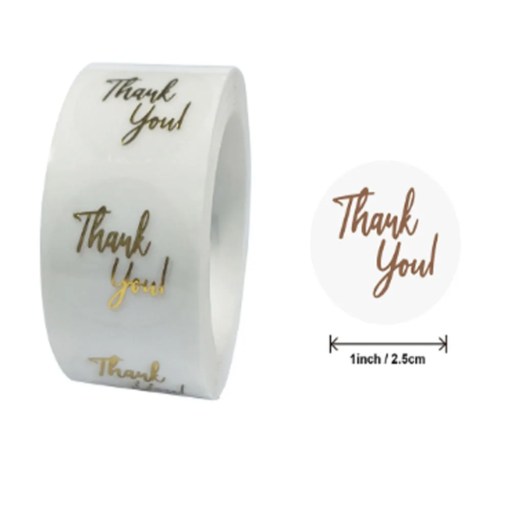 Thank you stickers 500 Pcs gold foil 'Thank You' stickers for small business gift seal shipping labels envelope decoration