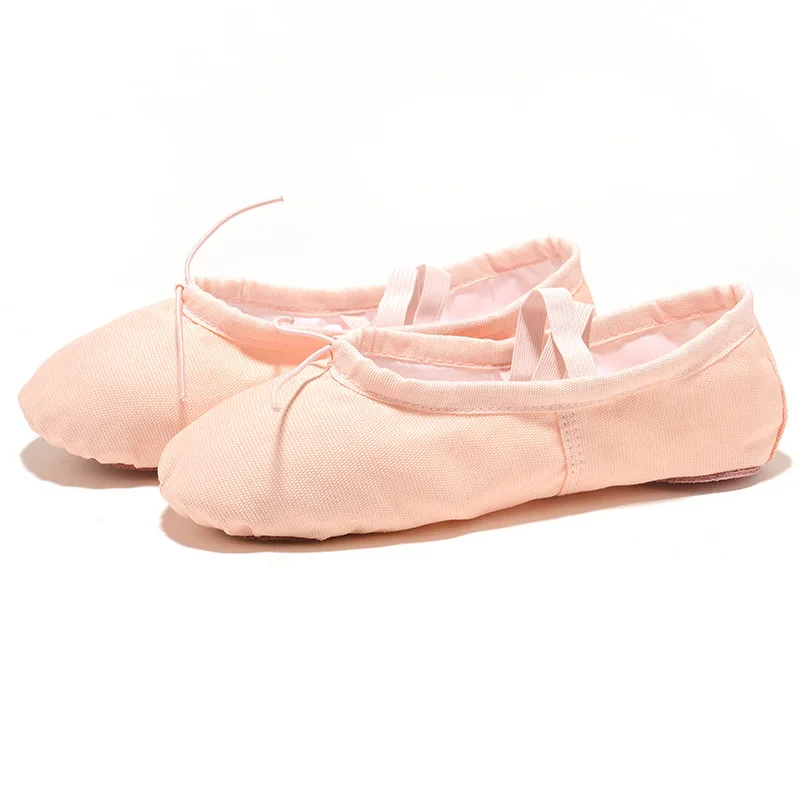 Girls Ballet Shoes Canvas Flat Ballet Dancing Slippers Dance Shoes For Adult Women Kids Children Classic Split-Sole Soft Leather 4