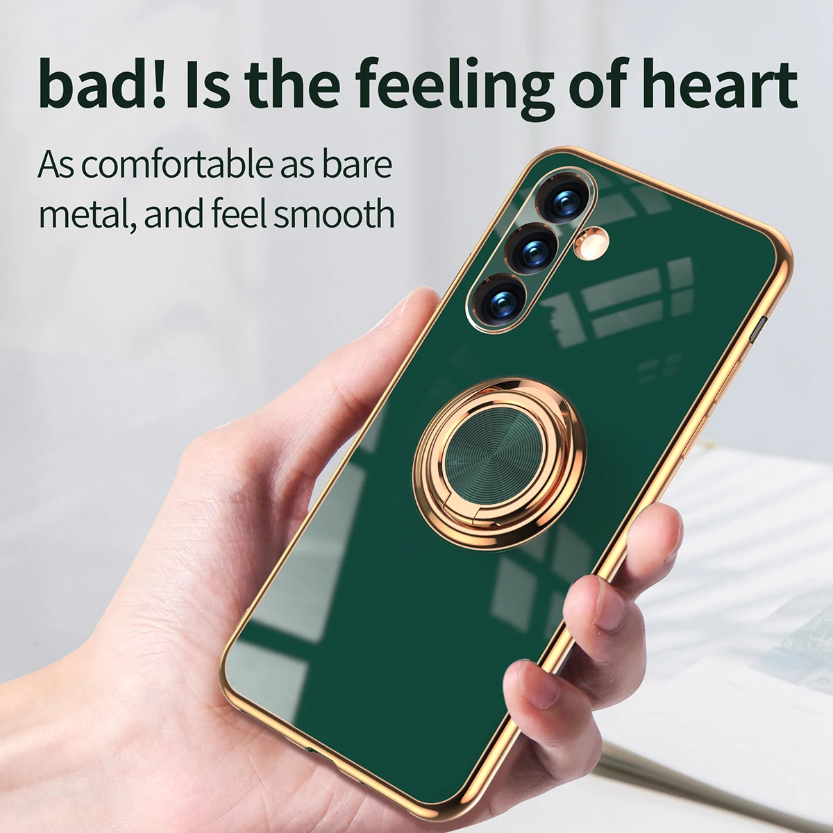 Elegant Plating Ring Holder Phone Case Cover  Coque