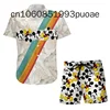 New Mickey Mouse Summer Vacation Beach Hawaiian Shirt And Board Shorts Disney Fashion Short Sleeve Shirt Set 6
