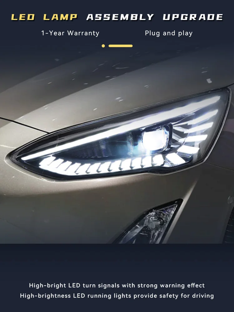 

Car Lights For Ford Focus 2019-2023 Full LED Headlight DRL Dragon Scale Style Design Assembly Upgrade Front Lamp Accessories