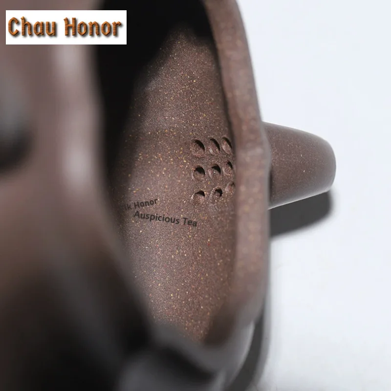 340ml Classic Yixing Purple Clay Teapots Handmade Diamond Flower Pot Raw Ore Graphite Section Mud Kettle Zisha Tea Set Gifts