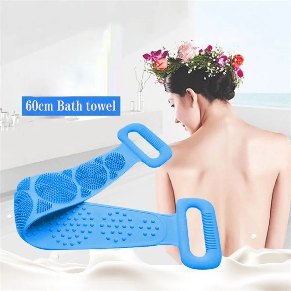 Bath Brushes Body Scrubber Silicone Shower Exfoliating Brush Belt Back  Scrub Massage Cleaner Cleaning Strap Bathroom Accessories - Bath -  AliExpress