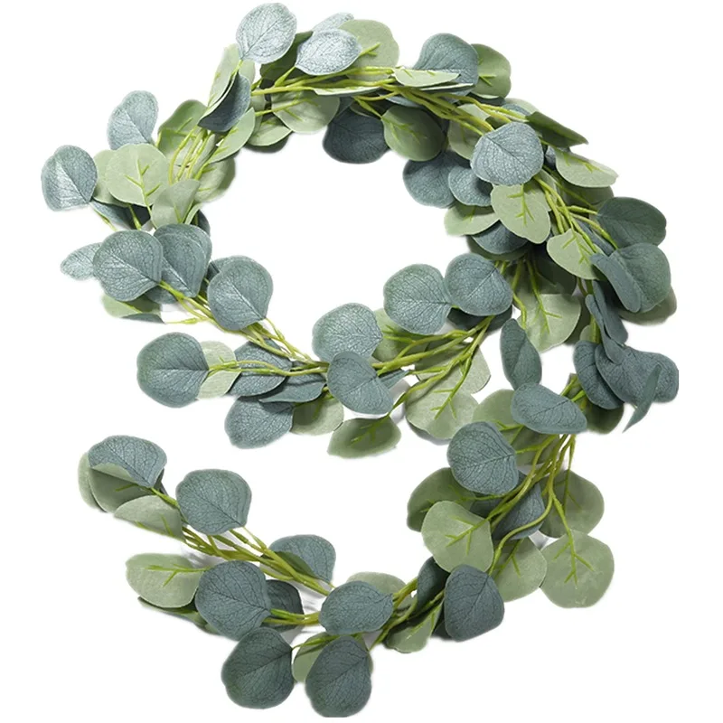 1M/2M Wedding Artificial Eucalyptus Garland Green Silk Leaves Vines Rattan For Home Garden Decor Wedding Birthday Party Supplies