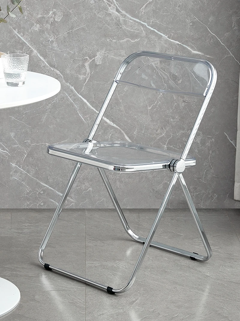 Folding chair acrylic stool transparent chair fashion net red clothing store photo simple home ins dining