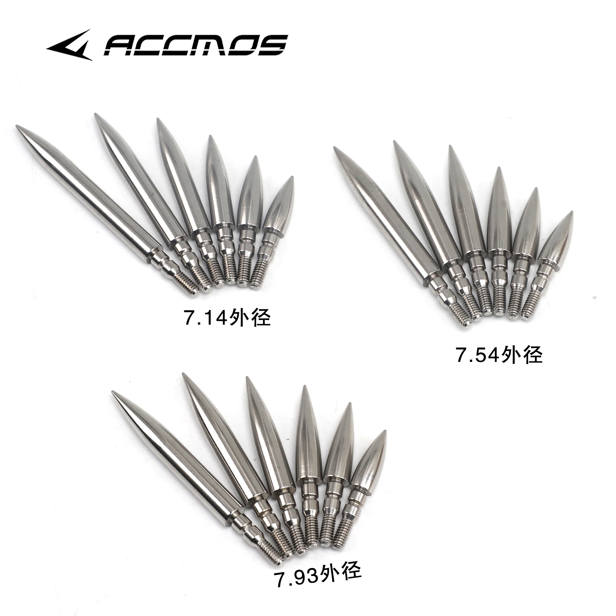 

6pcs New 100/125/150/200/250/300grain Double Seal Threaded Arrowhead for Archery OD 7.14/7.54/7.9mm Arrow Shaft