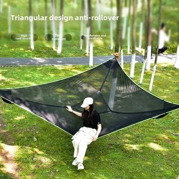 Outdoor triangle hammock anti-rollover mesh multi-person air large tree tent outdoor hammock spot wholesale 1