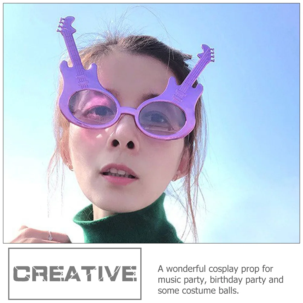 6pcs Party Decorative Glasses Prank Glasses Party Eyewear Guitar Design Eyewares