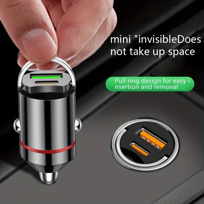 Compact Car Charger with Dual Port for Rapid Charging