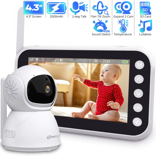 2023 New Baby Monitor 4.3Inch Wireless With PTZ Camera High Security Camera  Night Vision Temperature Monitoring Baby Two camera - AliExpress