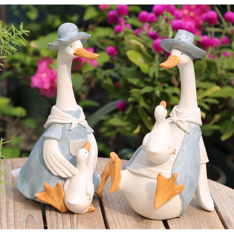 

Cartoon Couple Duck Resin Ornaments Living Room Porch Bedroom Desktop Miniature Ornaments, Garden Balcony, Handicraft Decoration