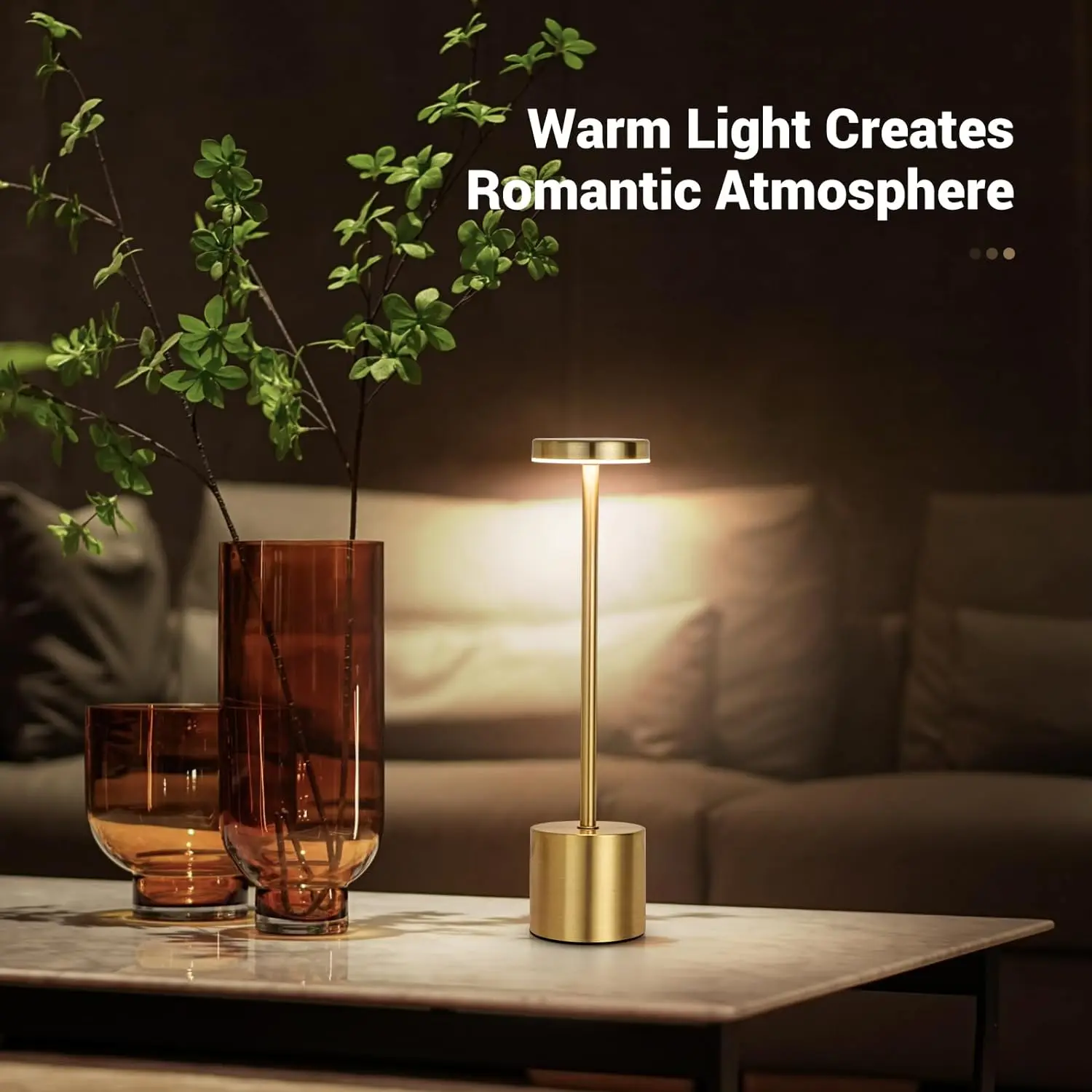 Simple LED Rechargeable Touch Metal Table Lamp Three Colors Bedside Creative Ambient Light Bar Outdoor Decoration Night Light 5