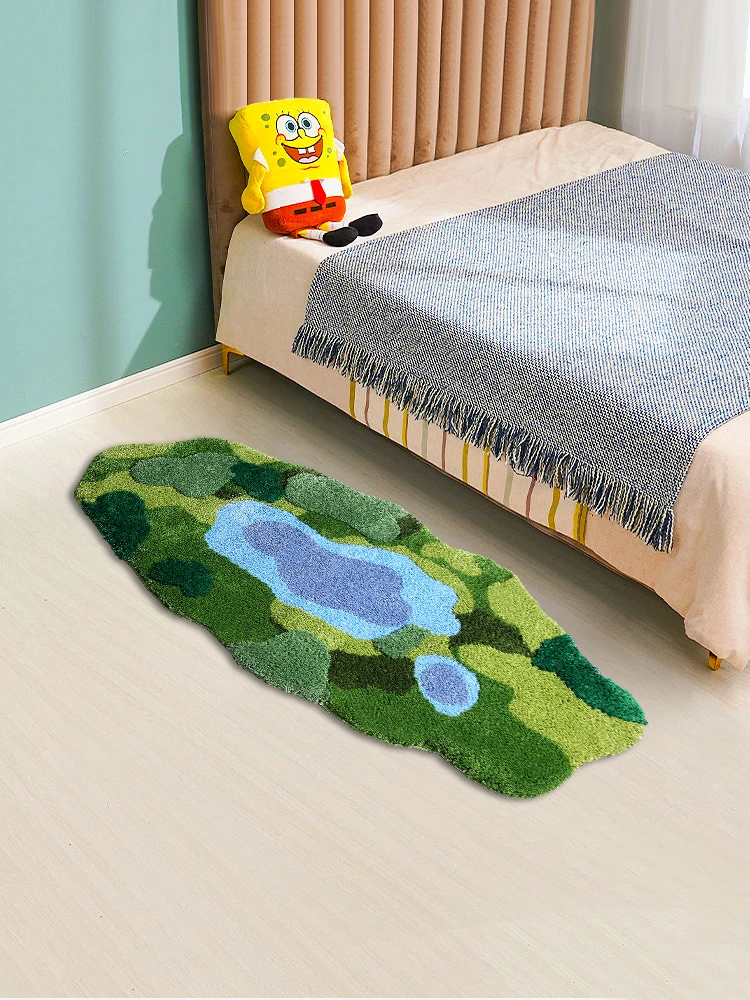 3D Stereo Moss Area Rug for Living Room Green Moss Carpet Bedroom Bedside  Floor Mat Anti-slip Modern Shaggy Rugs Home Decor