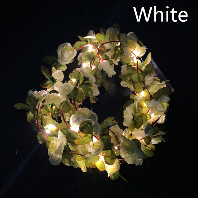 LED Rose Wreath Artificial Plant Vines Valentine's Day Christmas Wedding Decoration Interior Romantic Atmosphere Decoration