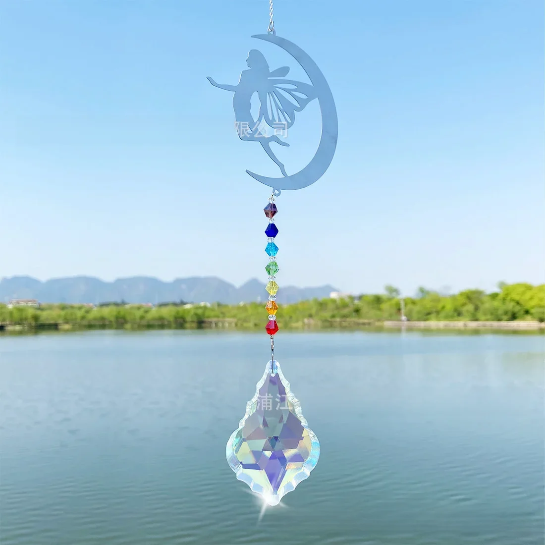 Hummingbird Angel Crystal Rainbow Pendant Colorful Beads Crafts Hanging Ornament Gardening Crystal Ornament Christmas Decorat... crystal ornament
