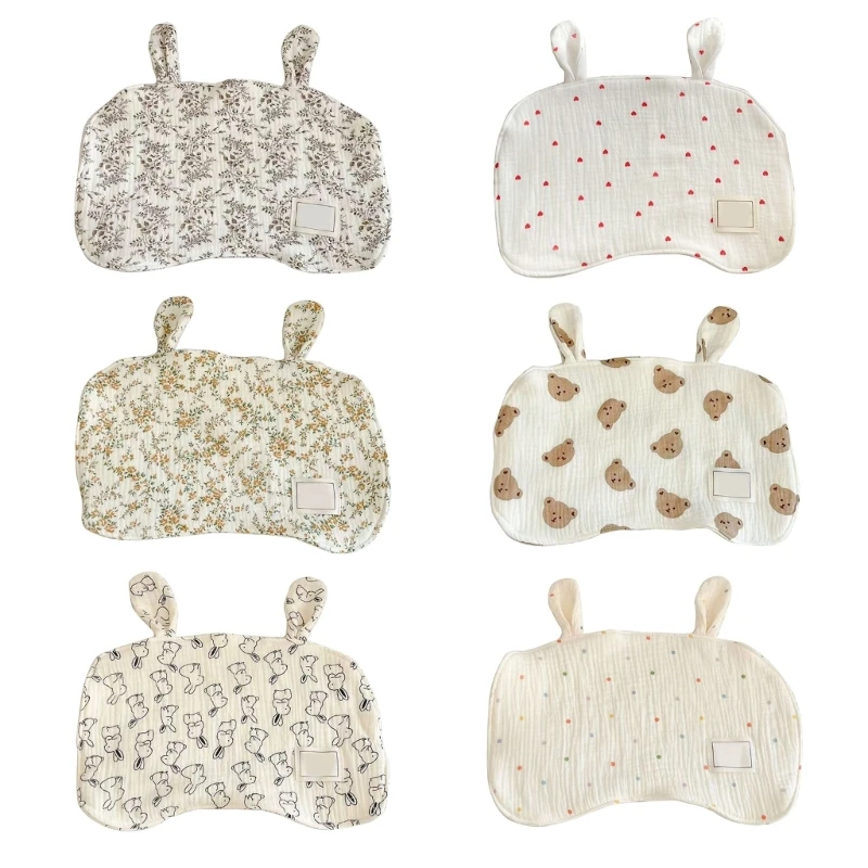 

Head Pillow Newborns Flat Pillow Unisex Bear Ear Head Pillows for Infant