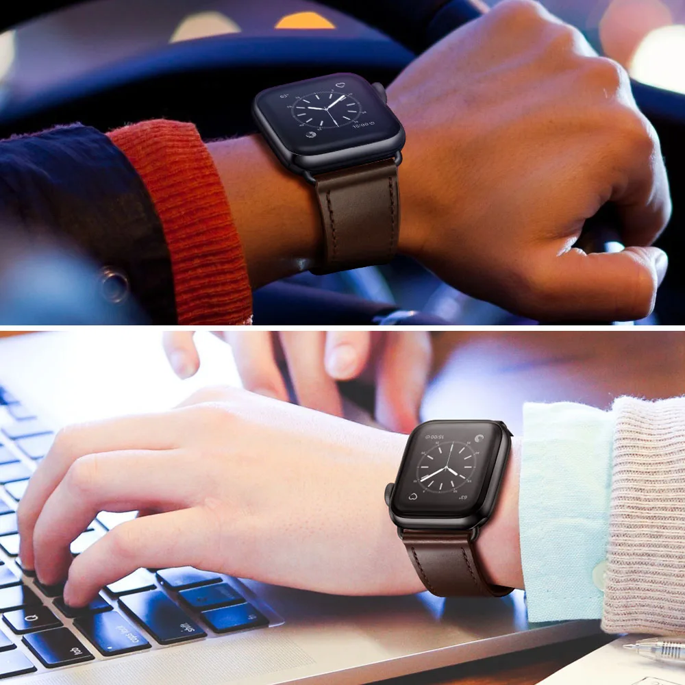 Leather strap For Apple watch Ultra 49mm 8 7 45mm 41mm Smart Watch Premium Classic Wristband For iwatch6 5 4 3 SE 44mm 42mm 40mm