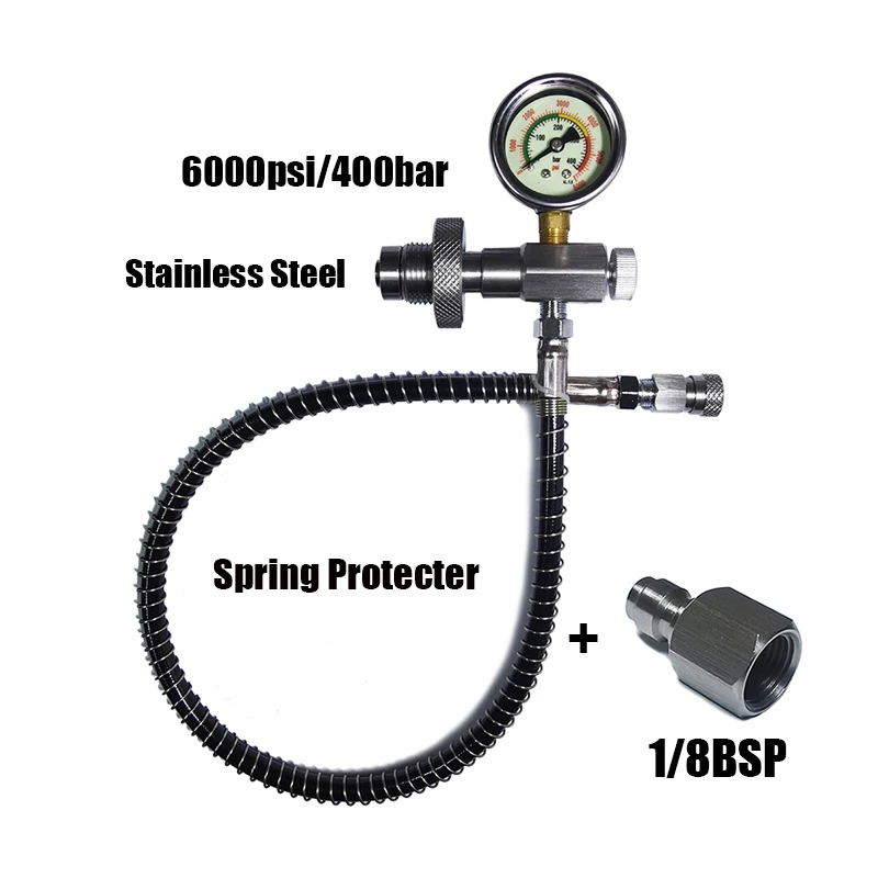 HPA Scuba HP Air Fill Station Nachfüll-Stecker-Adapter DIN großer Gastank auf kleine Zylinderflasche G5/8 Edelstahl – Detail 3