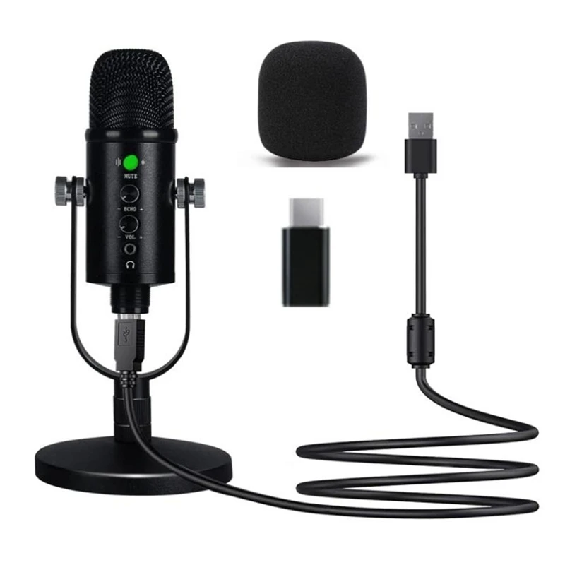 

USB Microphone,Condenser Computer Microphone,Plug &Play Mic,For Streaming Media, Games,Youtube,Recording,Laptops,Phones