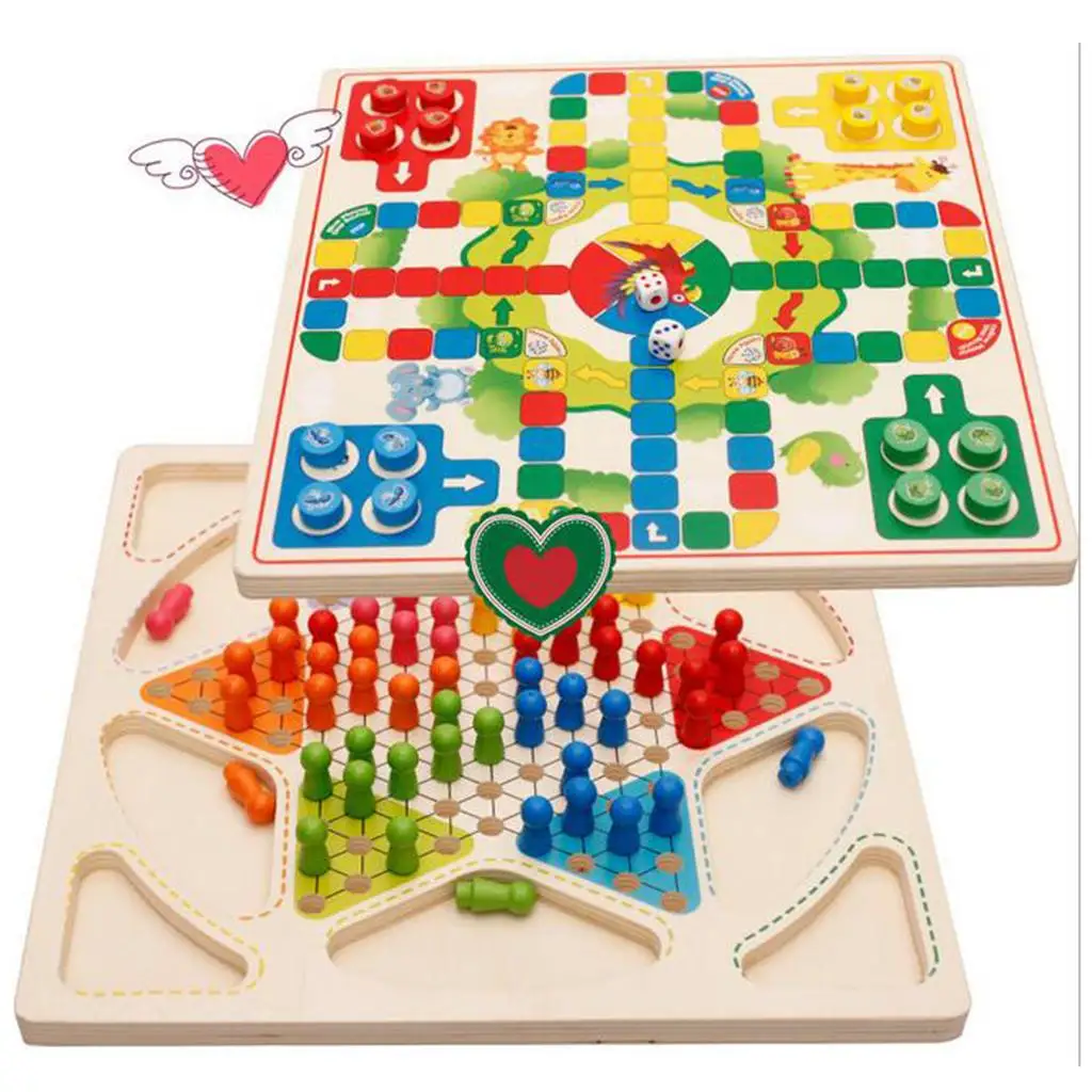 

Portable Set 2 in 1 Chinese Chequers Chess Multicolor