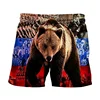 Russia Eagle Emblem Graphic Beach Shorts Men 3D Russian Flag Bear Printed Board Shorts Swimsuit homme 2024 Summer Swim Trunks 3