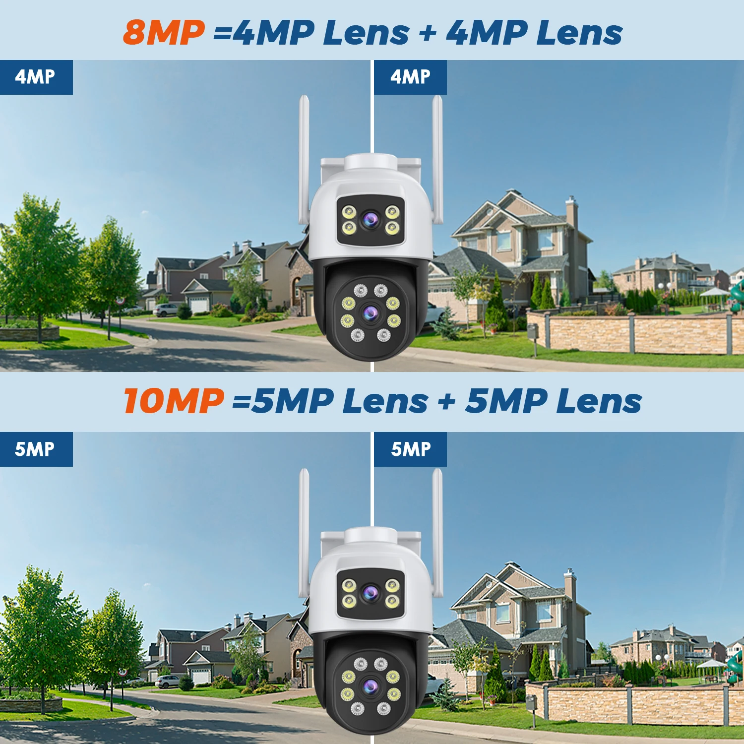 8MP PTZ 5G HZ Wifi Camera Night Vision Human Detection 10MP Outdoor CCTV Wifi Su