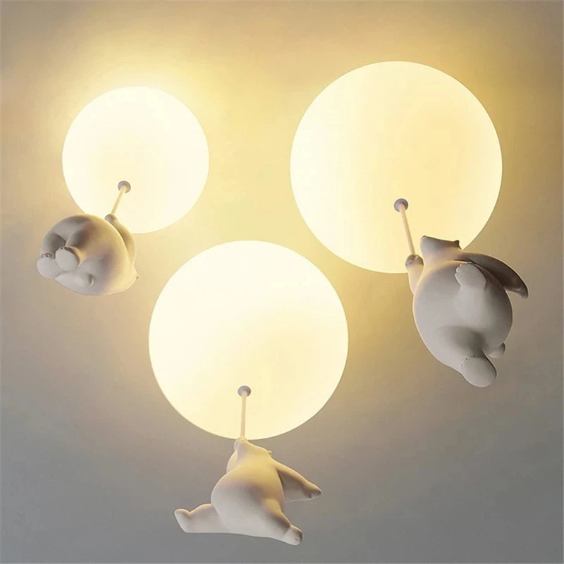 Pendant Lights Chandelier Lighting Modern Ceiling Cartoon LED Pendant Lamp Polar Bear Theme Hotel Kid Children Kindergarten