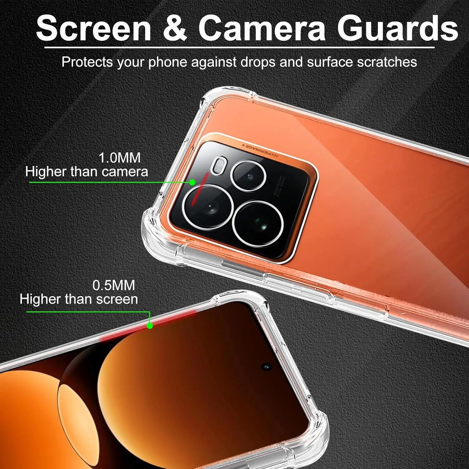 Transparent Shockproof TPU Protective Case with Reinforced Corners