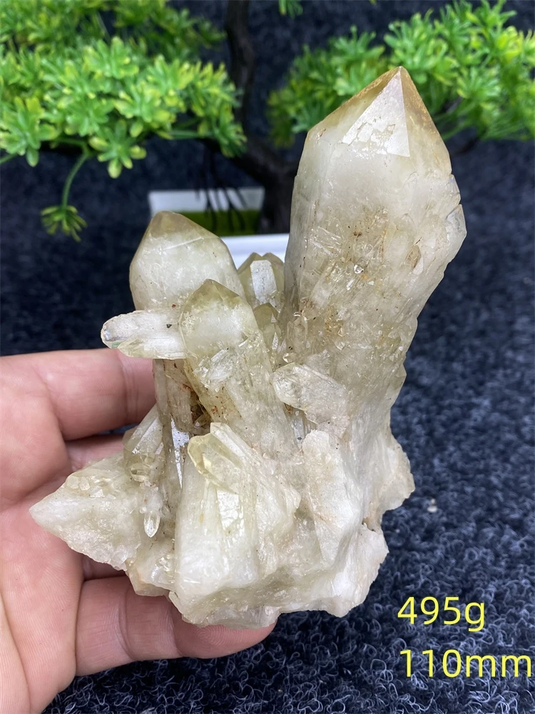 自然な黄色のクォーツシトリンのクラスター,ミネラル,肌色,厳選