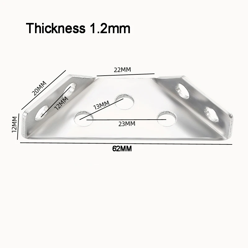 Stainless Steel Angle Bracket Furniture Hardware Angle Connector 10pcs Universal Furniture Corner Brace