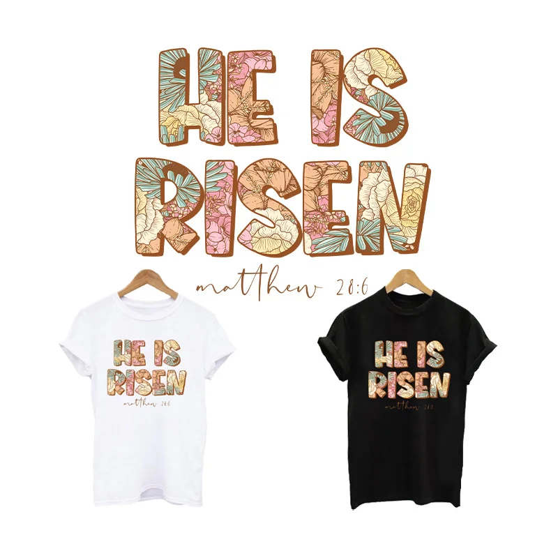 Нашивка для одежды на Пасхальный день, теплопередающая наклейка для футболок, толстовок, ретро цветочные модные нашивки с утюгом для девочек