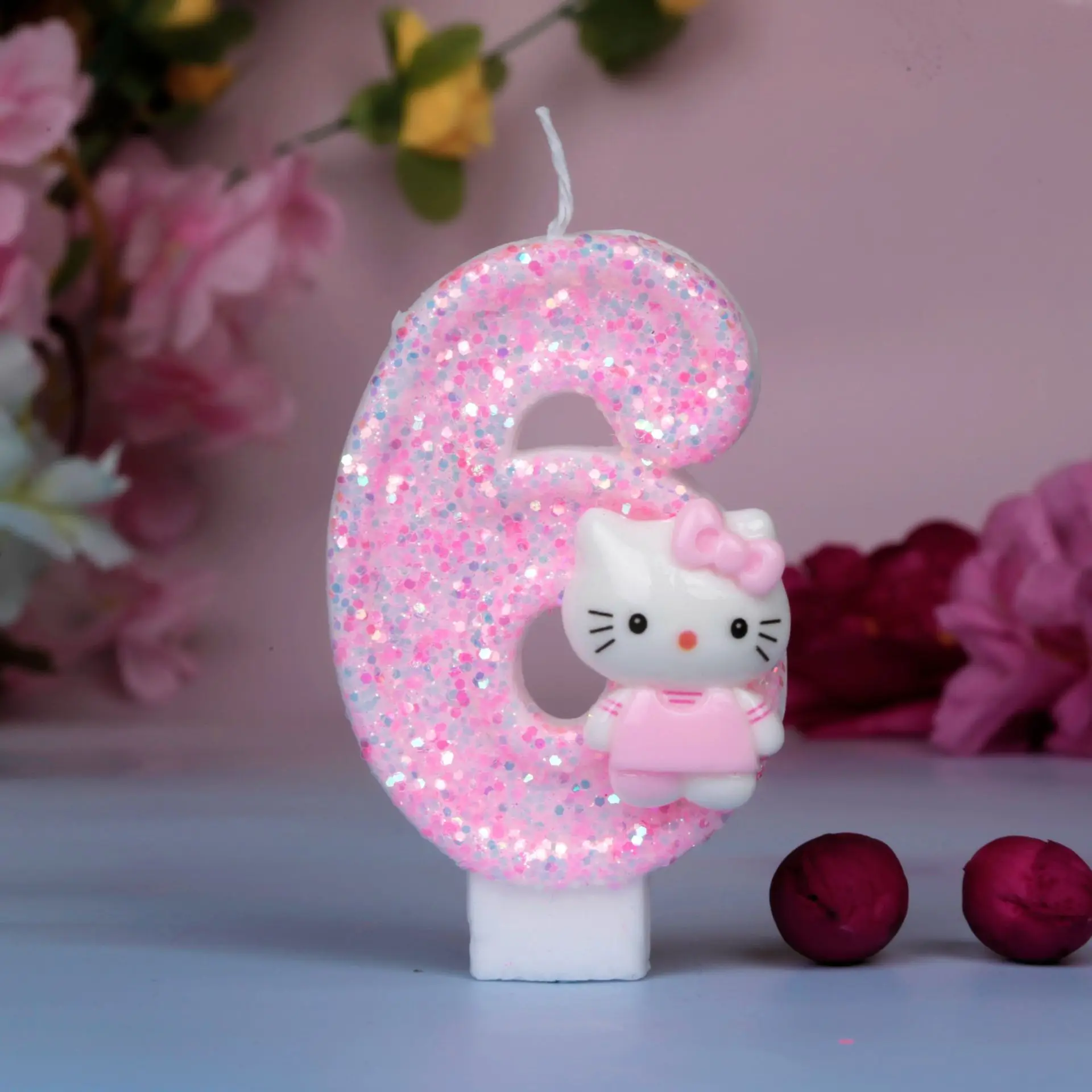 Vela creativa Sanrio HelloKitty para el hogar, decoración de cumpleaños, fiesta de Navidad, adornos digitales de 0 a 9 velas para tartas, venta al por mayor