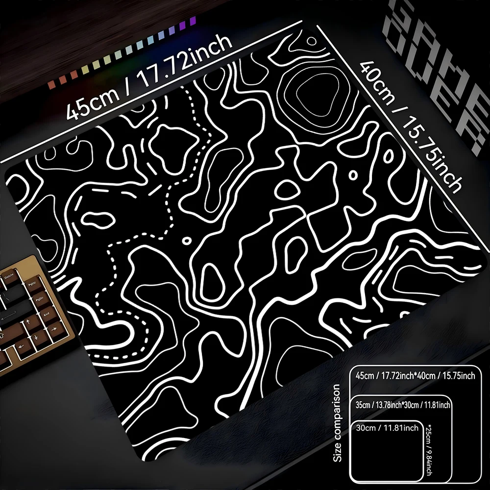 Fluid Rubber Anti-Slip Mouse Pad - Square Office Desk and Game Table Mat, 22x18 inches