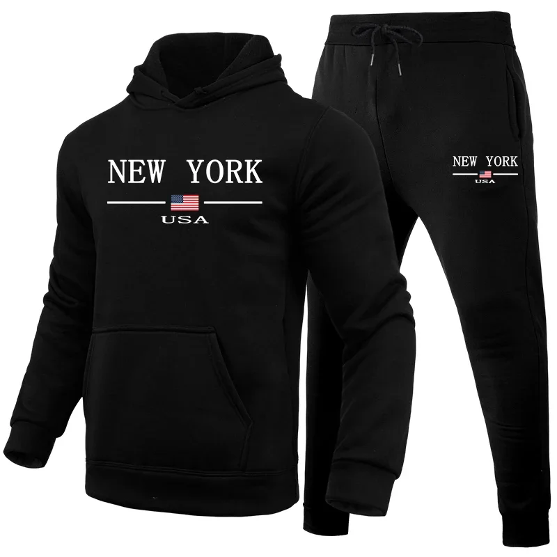 Men Casual Sportswear Tracksuit Hoodies Sweatpants