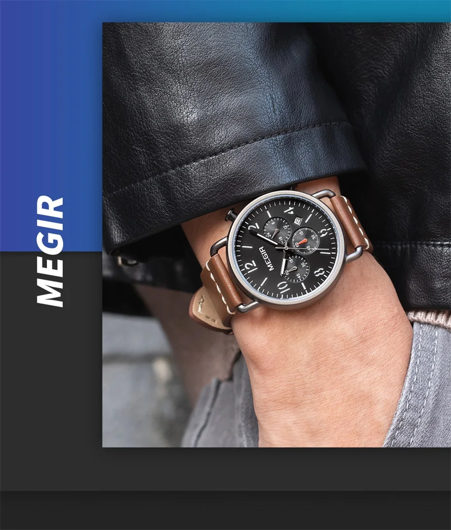 Herrenuhr, Luxus-Sport-Quarz-Armband, Stahlgeflecht, Business-Casual-Uhr mit Kalender, Lederband, Mann_voghion.com