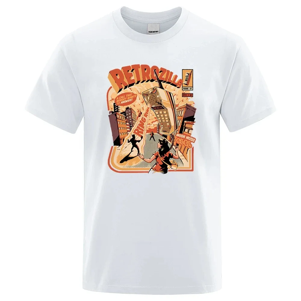 

Футболка Phonezilla мужская с забавным эстетическим принтом, хлопковая тенниска с круглым вырезом, повседневная майка оверсайз с коротким рукавом, лето