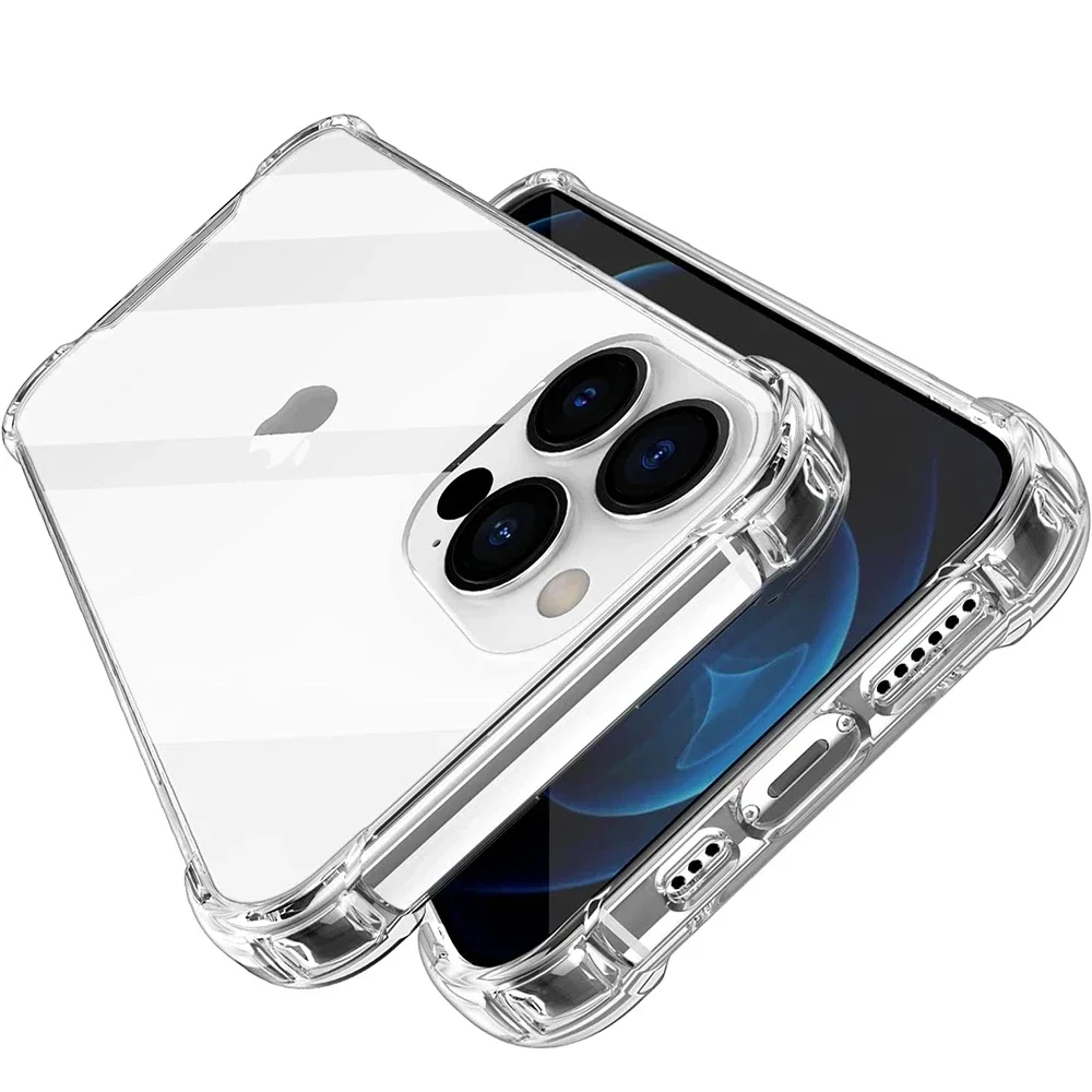 

1mm Slim Transparent Phone Case For iPhone 15 14 13 12 11 Pro XS Max XR X 8 7 Plus SE 2022 2020 TPU Bumper Clear Back Cover