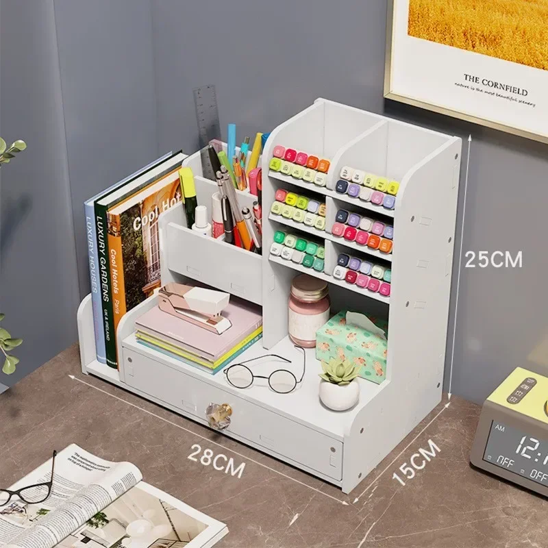 Multi-functional Pen Holder with 10 Slots for Stationery Organization on Desk Drawer