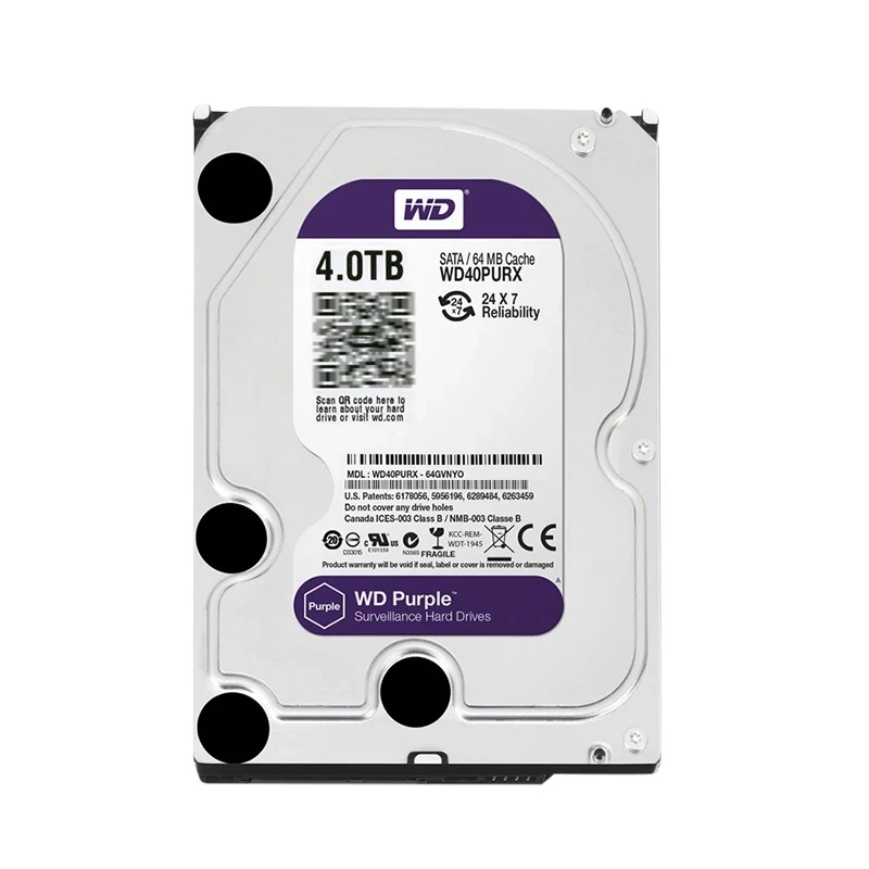 WD Purple-disco duro interno de vigilancia, dispositivo de 500GB, 3,5 pulgadas, 64M de caché, SATA III, 6 Gb/s, 1TB, 2TB, 3TB, HDD, HD, para CCTV, DVR, NVR