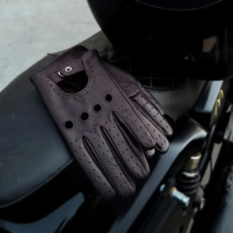 Genuine Leather Gloves for Men, Spring and Autumn, Goatskin, Casual, Breathable, Genuine Leather Driving Gloves for Men - 3