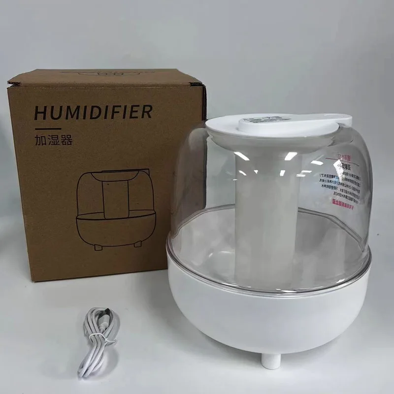 4L Large Capacity Dual Spray Humidifier Home Mute Bedroom Office Night Light Usb Humidifier with Nanofine Mist