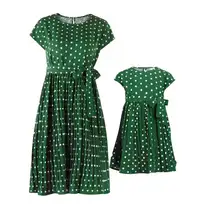 

Polka Dot Mommy and Me Clothes Family Set Summer Mother Daughter Matching Dresses Fashion Mom Baby Women Girls Dress 2022