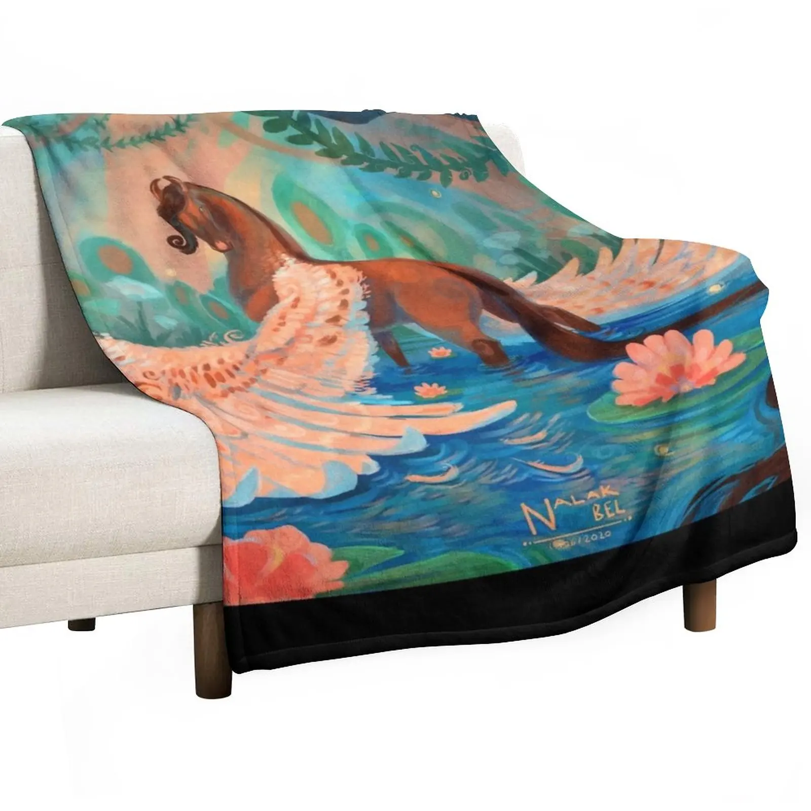 

Lotus Pegasus Throw Blanket Picnic Blanket Soft Blanket Bed linens Flannels Blanket