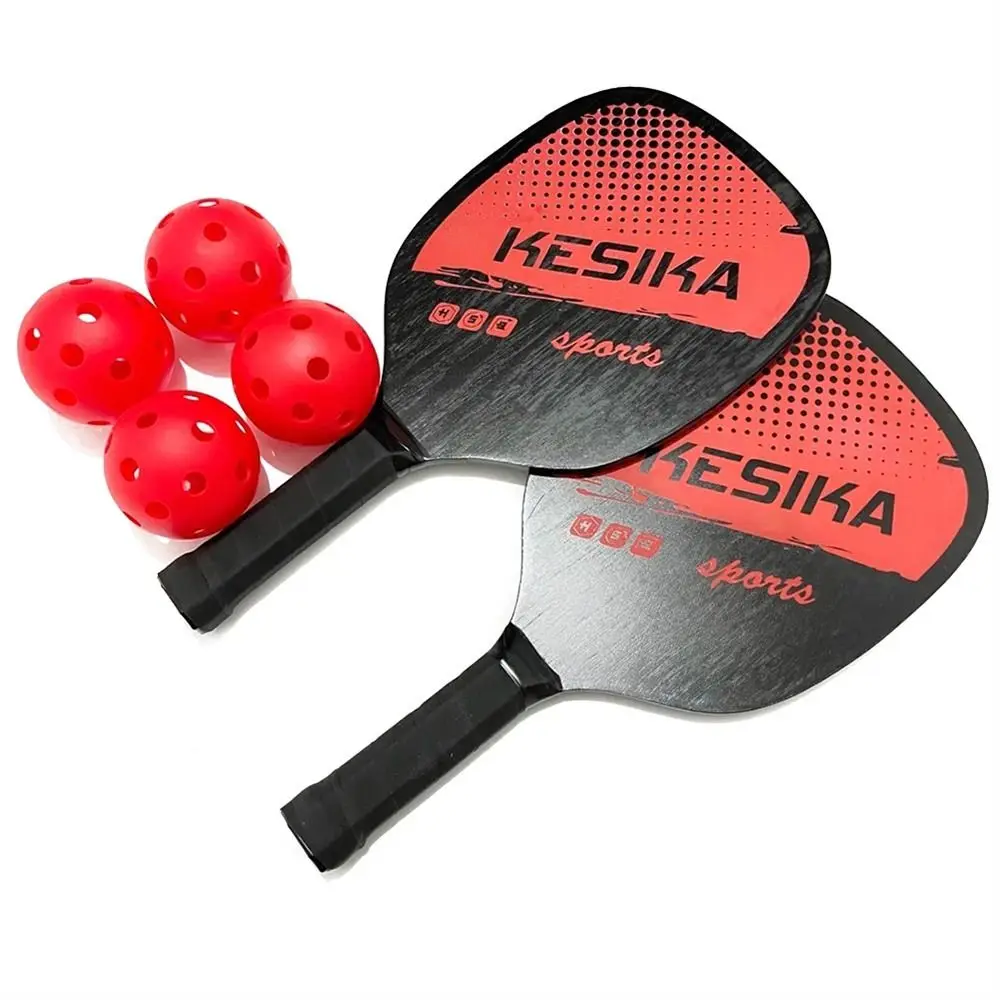 Poplar Pickle Paddles Rackets Set Non-slip 4 Pickleballs Pickleball Balls with Carrying Bag Pickleball Paddles Child