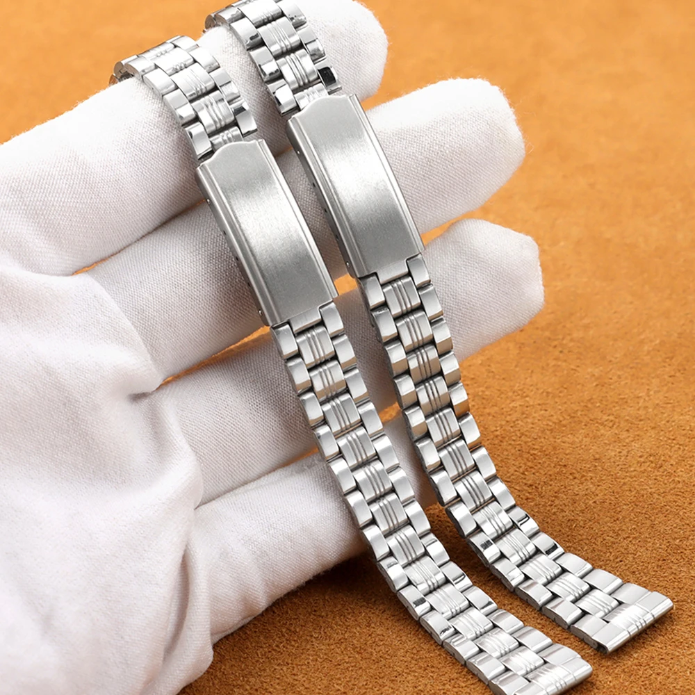Sleek Stainless Steel Watch Band with Folding Buckle - Universal Replacement Bracelet