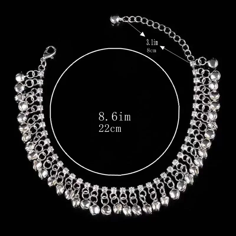 Nuova personalà color oro argento colore retrò etnico nappa campanella cavigliere per ragazza spiaggia cavigliera accessori gioielli India  36