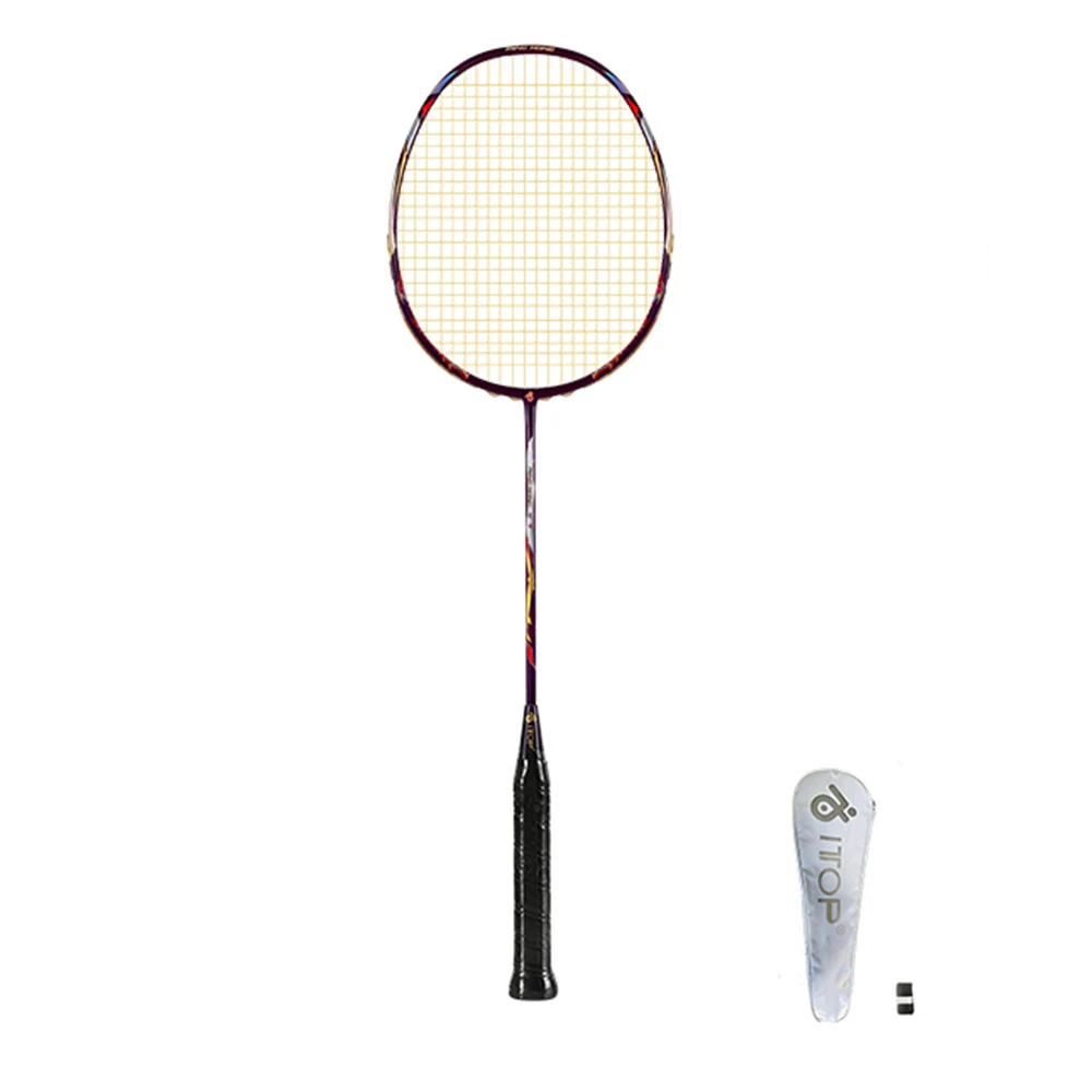 Yidome Carbon Fiber Badminton Racket 4U Super Lightweight Badminton Racque with 1 hand glue ,1 Carrying Bag for Outdoor Backyard